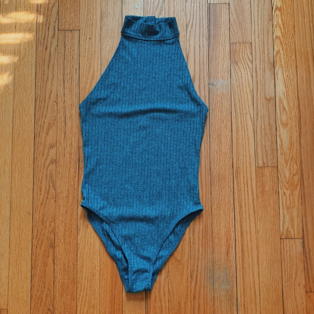 Grey body suit